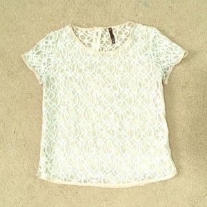 LOVE CULTURE Nude Mesh Pattern Top